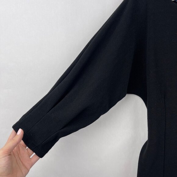 Anthropologie Black Metier Structured Thermal Long Sleeve Top Size Medium - Picture 2 of 11